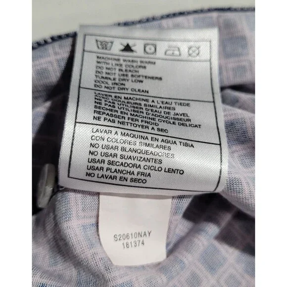 NIKE GOLF Tour DRI-FIT UV Geometric Checkered Polo Shirt NWOT Navy Blue Large - Picture 11 of 11